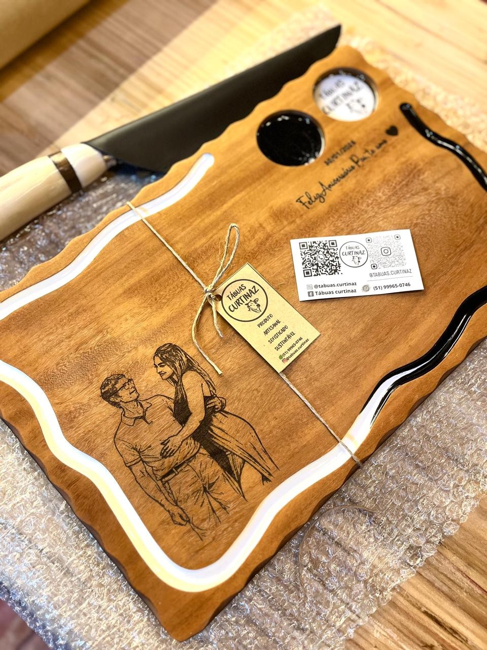 Tábua de churrasco artesanal Tábuas Curtinaz